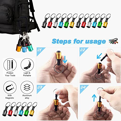 Facaincxs Bit Holder 1/4 Inch Hex Shank Screwdriver Bits Holder Extension Bar Keychain Screw Adapter Drill Change Hand-Held Screwdrivers Drill Bits Holder Portable (6Pcs-B) #TOP6