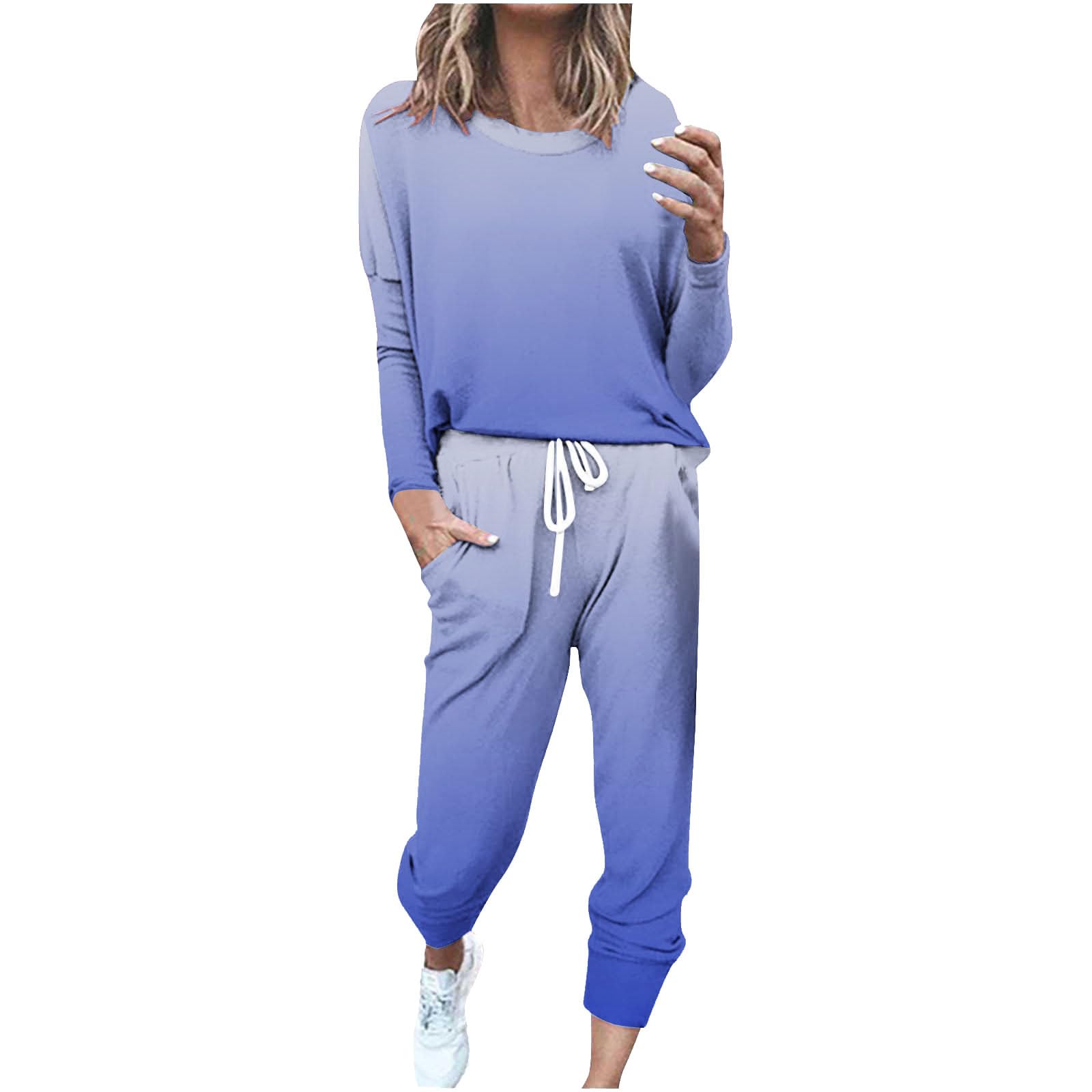 Conjunto deportivo de 2 piezas para mujer, de manga larga, con bloques de color, sudadera y pantalones deportivos, conjunto deportivo 2025