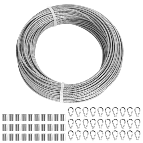 Edelstahl Drahtseil 50M Stahlseil Kit 2mm 304 Edelstahlseil mit...