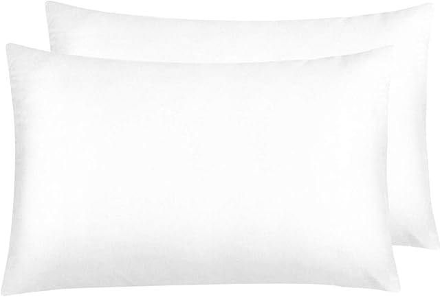 NTBAY 2 Pack Zippered Satin Pillow Cases for Hair and Skin, Luxury Standard Hidden Zipper Pillowcases Set of 2, 50x75 cm, White