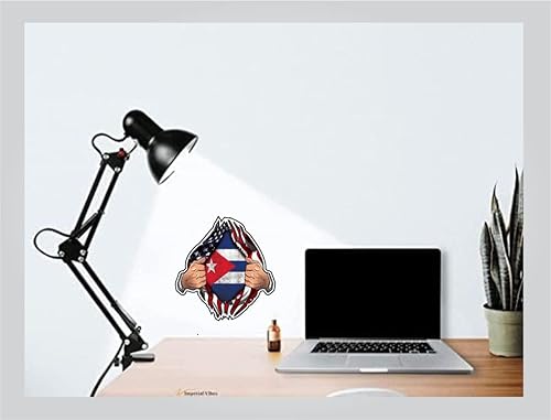 Miniatura 2 de Paquete de 2 calcomanías de Asiatic Artisan para el pecho de la bandera de Estados Unidos, Estados Unidos, Cubano, País para camión, taza de