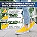 Emma Shoes Low-Top Slip Ons Women's Fashion Sneakers Casual Canvas Sneakers for Women Comfortable Flats Breathable Padded Insole Slip on Sneakers Women Low Slip on Shoes, Yellow, 10