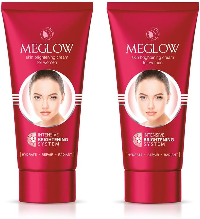 Meglow by Leeford | Skin Brightening Moisturizer Cream for Women| Hydrates, Repairs, Radiates | Reduces Dark Spots, Melanin, Melasma | Prevents Pigmentation | Evens Tone Pack of 2 (15g each)