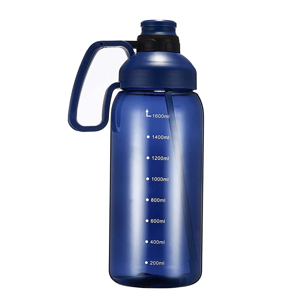 Water Bottles with straw, Plastic PBA free, (2000 ML) SUPER Large Capacity, Flex Cap, Leak proof, Portable, Fitness, Sports, Outdoor Enthusiasts, Camping, Running, Gym, Yoga (Blue)