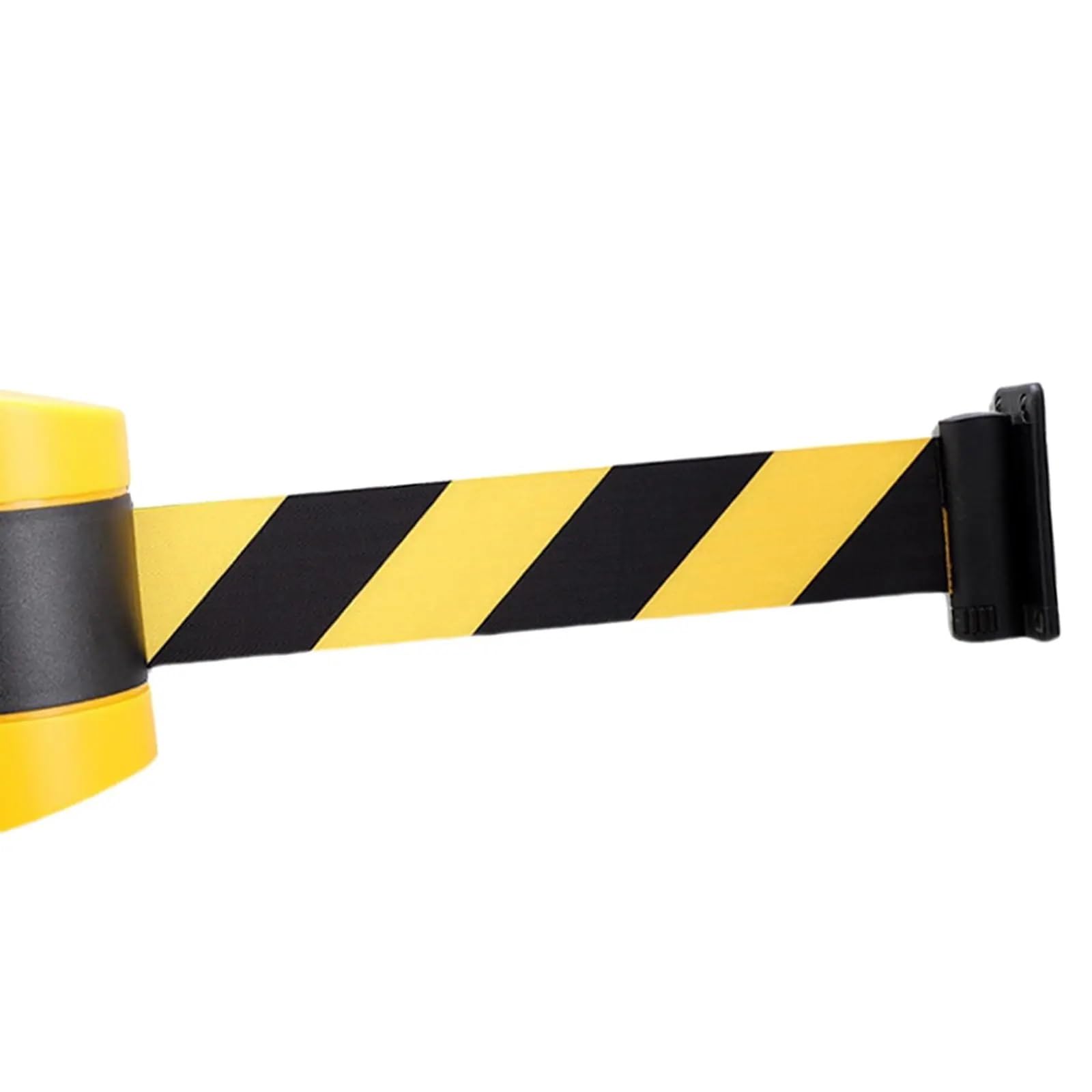 Cinta Balizamiento Montado En Pared Barrera de cinta retráctil montaje en pared fija Barricadas control multitudes Cinta aislamiento para Aeropuertos(Black,2meters)