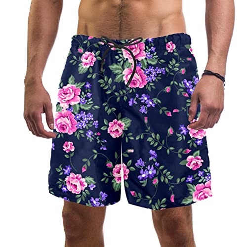 Short de plage à séchage rapide JDEZ maillots de bain hommes à fleurs