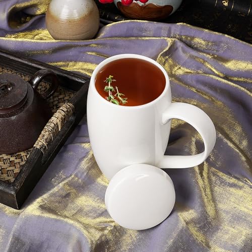 Taza de café grande Linkidea 22 oz con tapa blanca miniatura 5