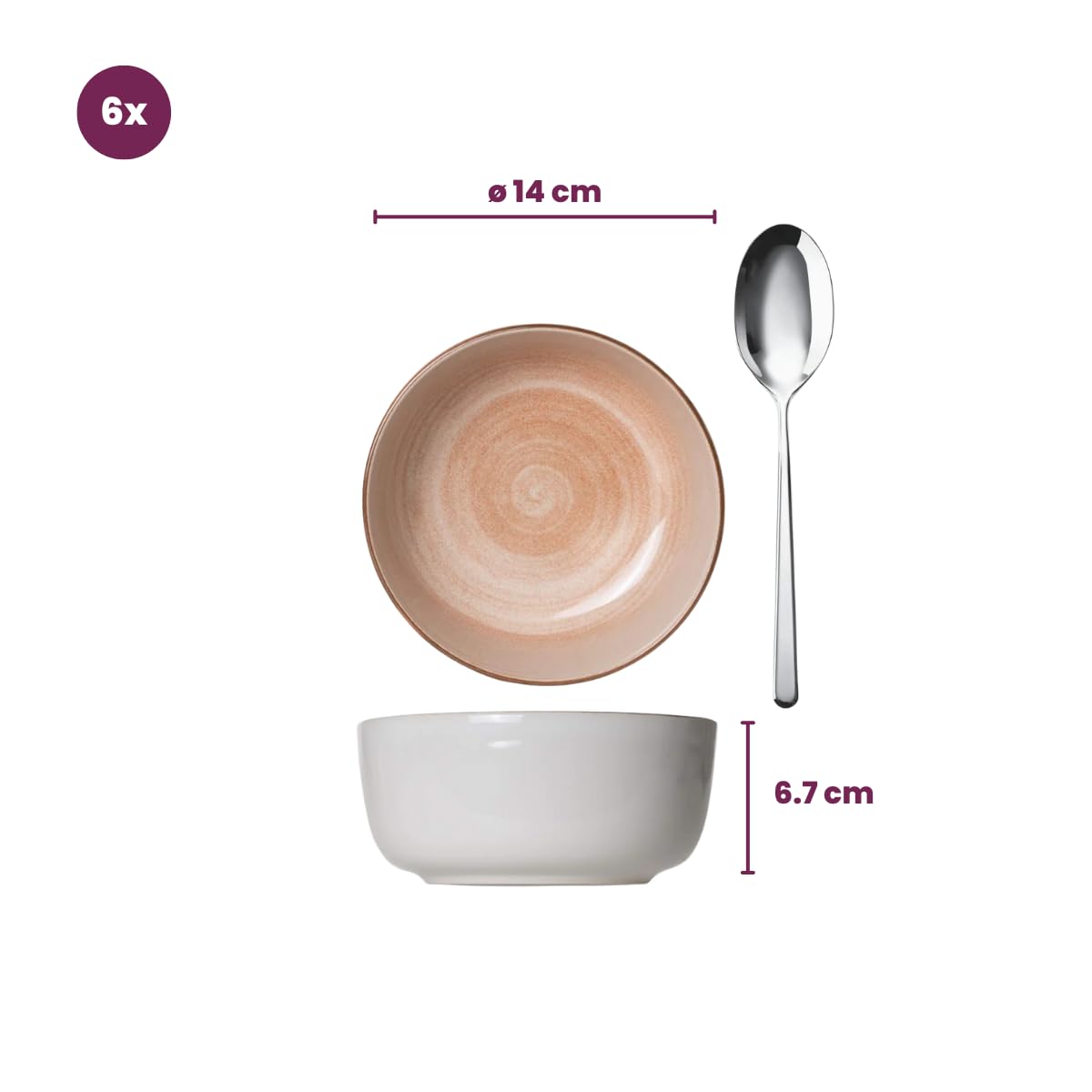 Cosy & Trendy Geschirrset Baltic Peach - 18-teilig / 6 Personen