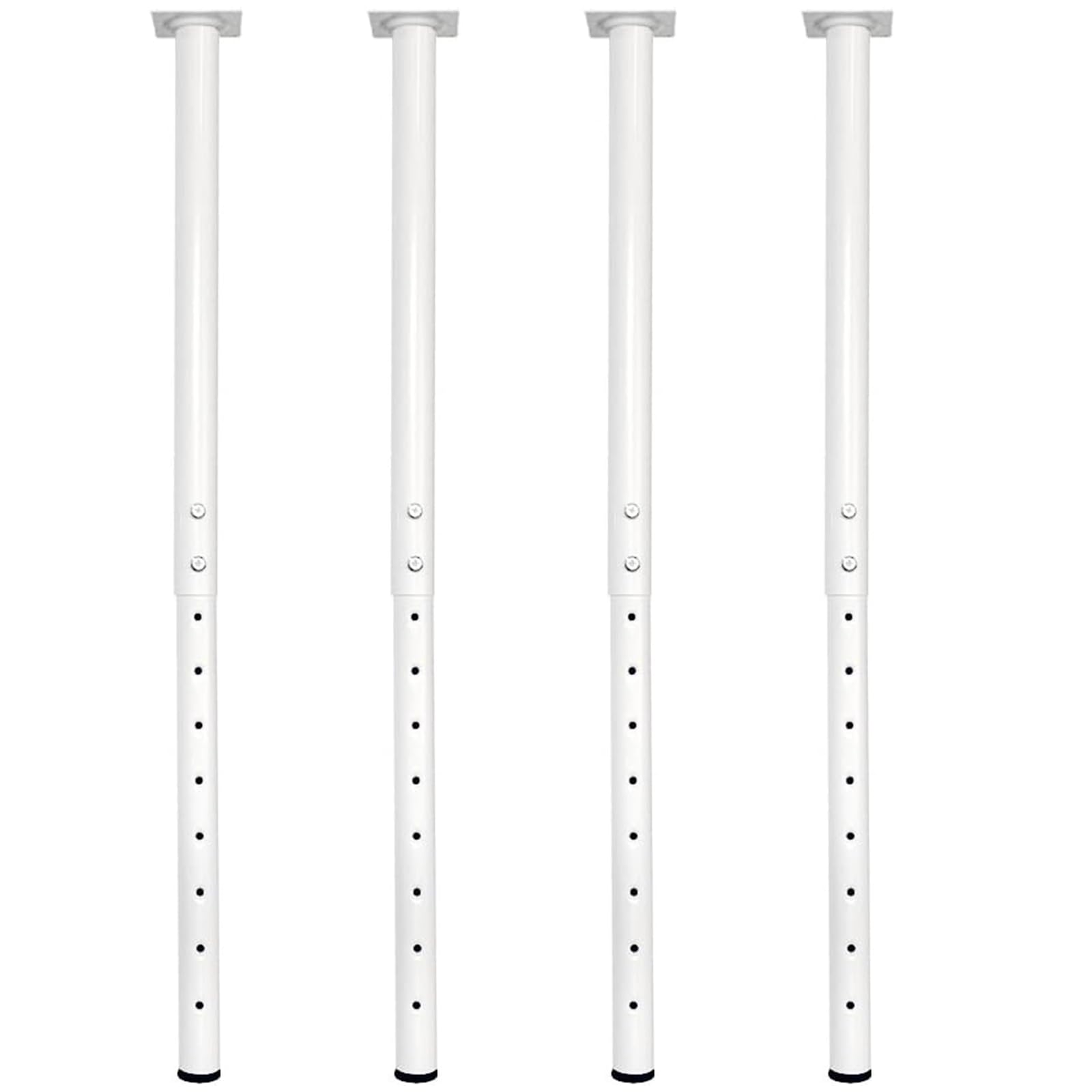 QLLY Adjustable Metal Table Leg, 24-40 inch, 60-100cm, Home Office DIY Desk Leg, Furniture Leg Set (4, White)