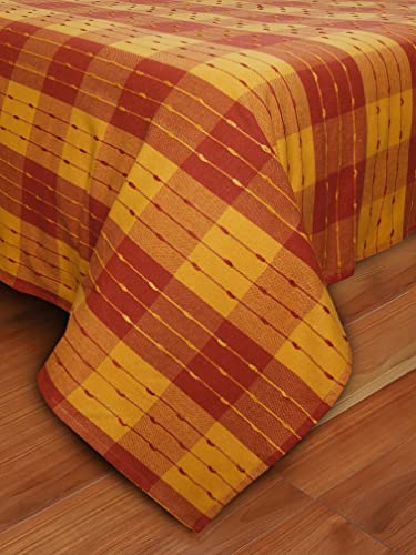 Image of AIRWILL, 200GSM Handloom Cotton Double Bedsheet with 2 Pillow Covers (Beast Maroon)