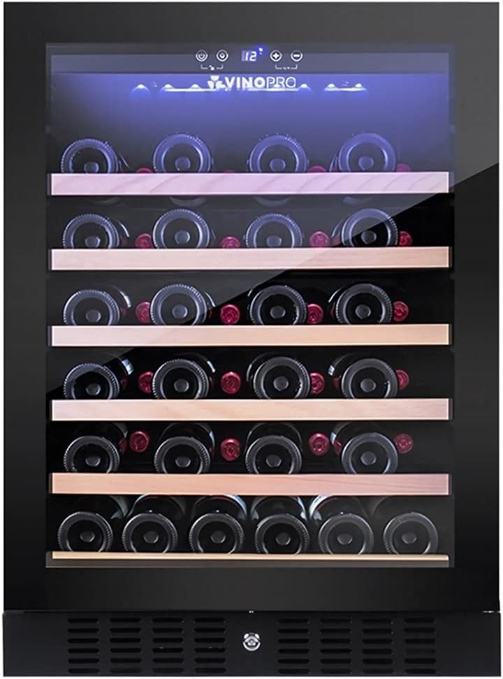 28 Bottle CompressorWine Cabinet Refrigerator, Large Independent Wine Cellar, Tempered Glass Door with Lock, LED Digital Temperature Control Refrigerator