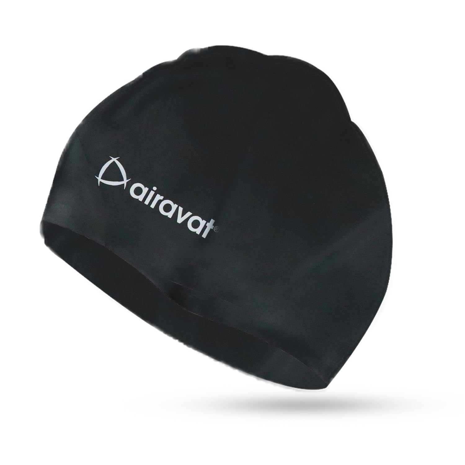 Airavat Basic Swim Cap, 001 Silicone Swim Cap, Comfortable Bathing Cap Ideal for Curly Short Medium Long Hair, Swimming Cap for Women and Men (Black)