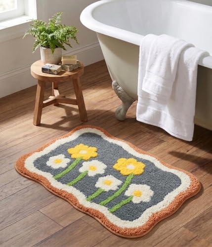 Image of Saral Home Microfiber Bath Mat 38x60 cm | Ultra Soft, Super Absorbent & Anti-Skid | Quick Dry Non Slip Door Mat for Bathroom, Bedroom, Kitchen & Entrance | Multicolor (Pack of 1)