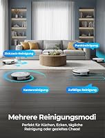 E2 Staubsauger Roboter mit Kartierung 10000 Pa, 150 Min. Laufzeit, 660 ml Großer Staubbehälter, APP-, Sprach- & Fernbedienungssteuerung, roboterstaubsauger Intelligente Reinigung für Tierhaare & Staub – Ansicht 8