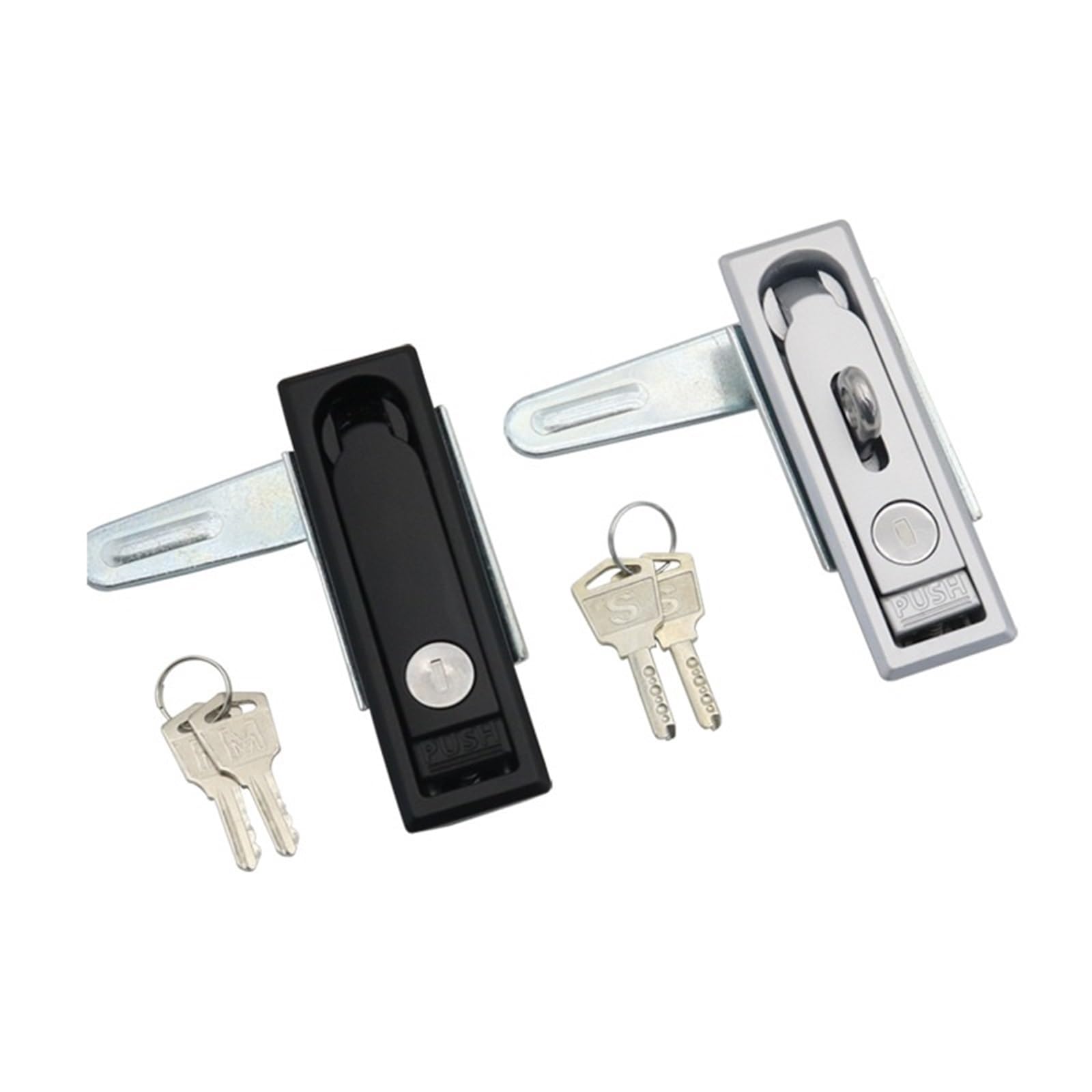 Serrure plate en alliage de zinc chrome brillant pour armoire et boîte de distribution