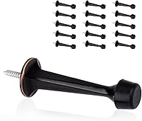 Vista 25 de Paquete de 16 topes rígidos sólidos para puerta, protectores de pared resistentes con puntas de goma suave, níquel satinado