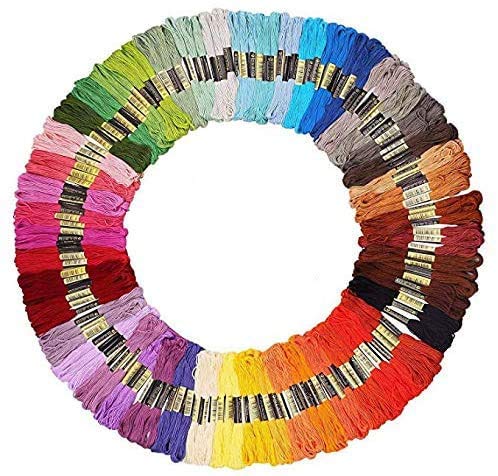 DELFINOEmbroidery Thread, Embroidery String Rainbow Color 200 Skeins Per Pack, Cotton Embroidery Threads for Cross Stitch Threads, Bracelet Yarn, Craft Floss, Embroidery Thread Pack