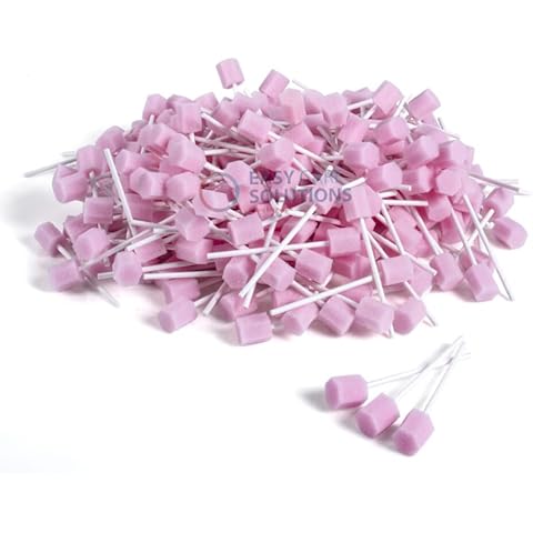 250 x Easy Care Solutions Oral Pink Swabs | Disposable Pink Oral Foam Swabsticks | Mouth Cleaning Stick Swab | Pack of 250 (1 Pack of 250) Cover