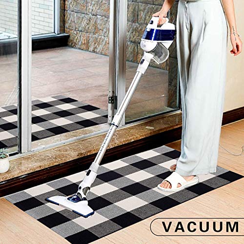 image for kese Buffalo Check Rug Black and White Plaid Rugs 23.6 x 35.4 Inch Cot