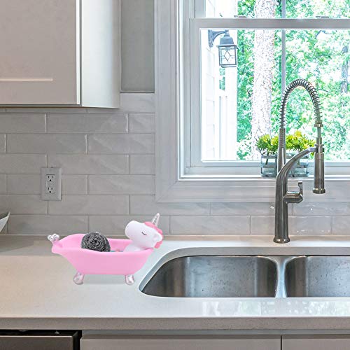 Amosfun Soap Box Holder Cartoon Soap Holder Cow Unicorn Soap Case Cute Animal Bathtub Soap Box Bathroom Soap Tray For Home School Hotel (Pink) Bathtub Soap Dish #TOP3