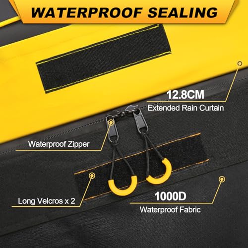 Sailnovo Portaembarcaciones Vehículo Bolsa de Carga en Techo de 20 Pies Cúbicos, PVC, Bolsa Suave Impermeable para Auto con/Fuera de Portaequipajes, Incluye Alfombrilla Antideslizante, 10 Correas Reforzadas, Amarillo miniatura 6