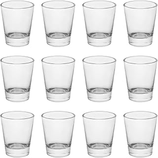 BTGLLAS Heavy Base 1.5oz Shot Glasses (12 Pack) - Stable Dishwasher Safe Clear Glass for Shots, Espresso & Cocktails