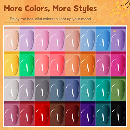 Jodsone Gel Nail Polish Kit With Portable U V Light Of 32 Colors Gel Nail Kit Base & Matte Top Coat Professional Gel Nail Polish Kit With Led Nail Lamp Tools Accessories #TOP1