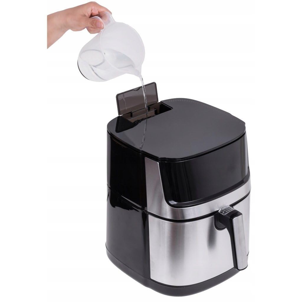 FRYTKOWNICA BEZTŁUSZCZOWA AIR FRYER LINBOX 5507 Funkcja pary + grzałka z dołu i góry Duża pojemność - 8L kosz + 9L misa Kosz wyjmowany z misy Okienko z podświetleniem