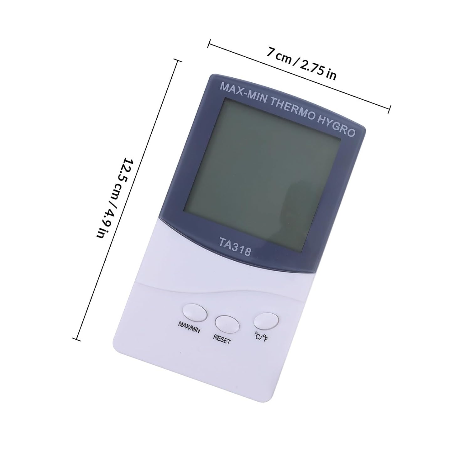 YARNOW Digital Hygrometer Thermometer with Large LCD Screen and Display, Electronic Temperature and Humidity Meter for Indoor and Outdoor Use, White Plastic Weather Station