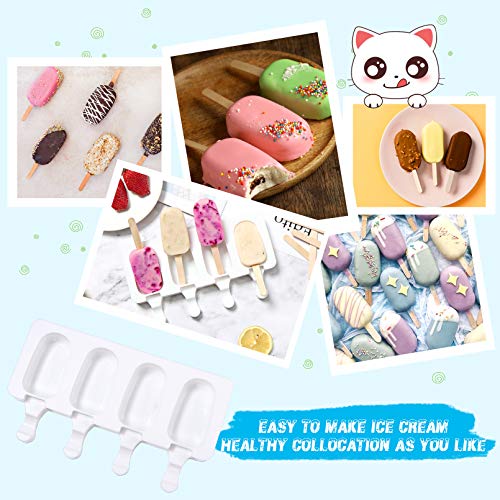 Eisformen Silikon Formen,Stieleisformen,BPA Frei Kuchen Eis am Stiel Backform, Popsicle Molds Set,Eiscreme form-Cake Pop Ice Lolly Mould Eis Selber Machen Dessertform