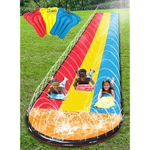 Jambo XL Premium Slip Splash and Slide with 3 Bodyboards, Heavy Duty Water Slide with Advanced 3-Way Water Sprinkler System, Backyard Waterslide Outdoor Water Toys n Slides for Kids…