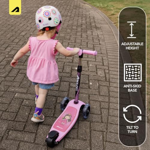 Image of Boldfit Kids Scooter 3 Wheel Kick Scooty for Kids (Above 5 Years) Foldable 4 Adjustable Height Toys for Boys & Girls, Safe Skate Scooter with LED Wheels & Birthday Gift Max Weight 50 Kg, ZigFold-Pink