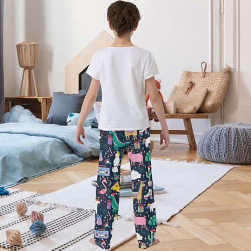 Boy's Pants Funny Animal Pizza Jogger Pants Elastic Waist Long Bottoms Trousers with Pockets 6-14 Years3