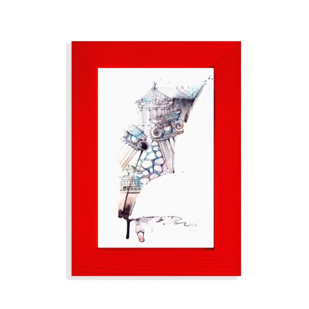 Cadre photo baroque rouge peinture à l'aquarelle encadrement mural dessin