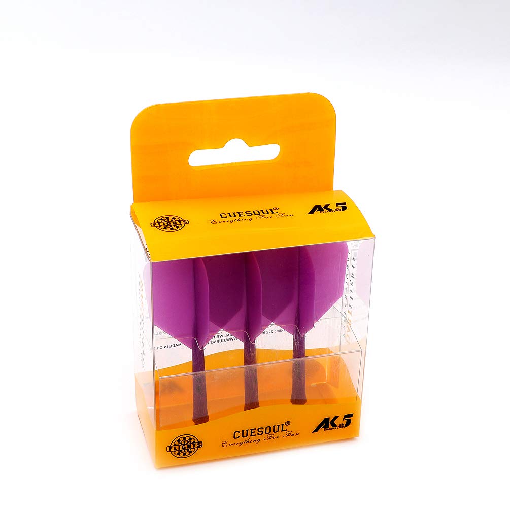 CUESOUL ROST Integrated Dart Shaft and Flights,big wing shape,Set of 3, All Purple, CSAK-54YS