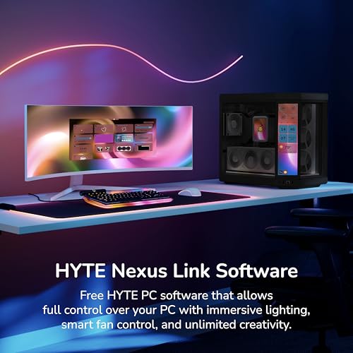 Image of Hyte Y70 Touch Infinite Dual Chamber ATX Mid Tower Modern Aesthetic Case with 14.9 inch Integrated 2.5K IPS Touchscreen - Pitch Black