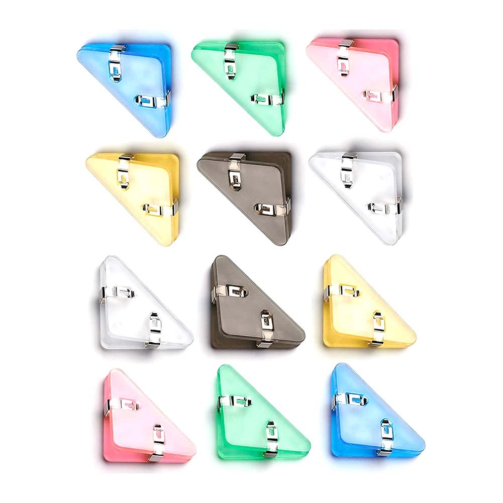 Amazon | Yavoluy 12個入 コーナークリップ 文房具 三角クリップ Amazon | Yavoluy 12個入 コーナークリップ 文房具 三角クリップ