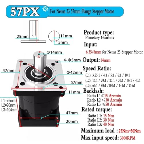 Réducteur planétaire mécanique de haute précision pour moteur pas à pas Nema42 et bride 130