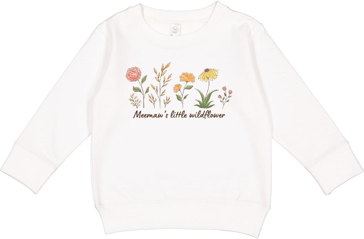 inktastic Meemaw's Little Wildflower Toddler Sweatshirt