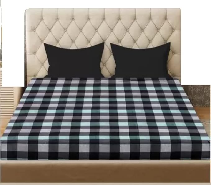 ORRUV Cotton Mattress Cover for Double Bed with Zip/Chain 72x78x5, Mattress King Size 78x72, Multi-Coloured