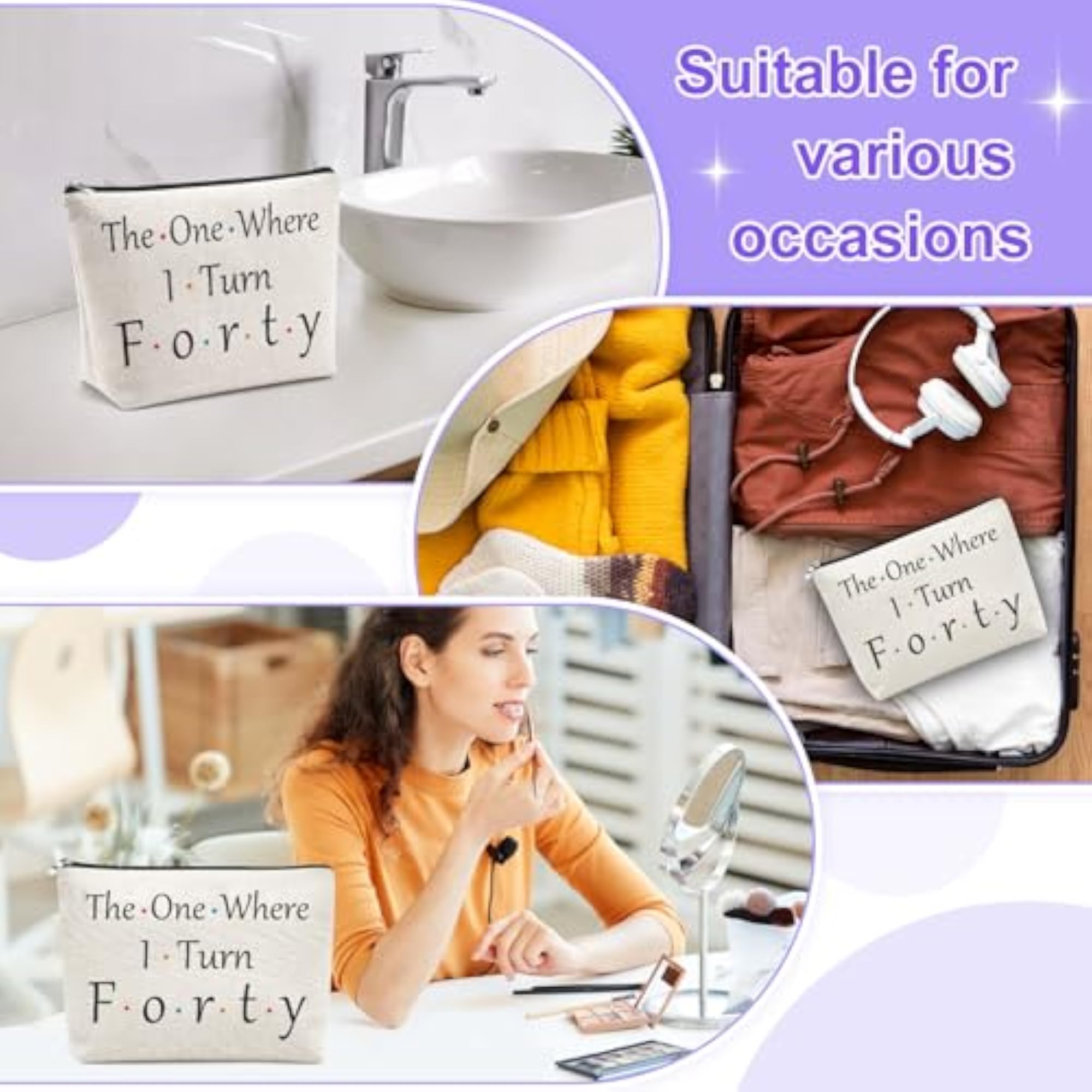 Funny 40th Birthday Gifts for Women Makeup Bag 40th Birthday Decorations