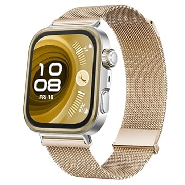 HAOZHI Magnético Pulseira Compatível com Huawei Watch Fit 5 4 3 Pro,Bracelete Correia de Metal para Huawei Watch Fit 5 4 3 (Ouro rosa)