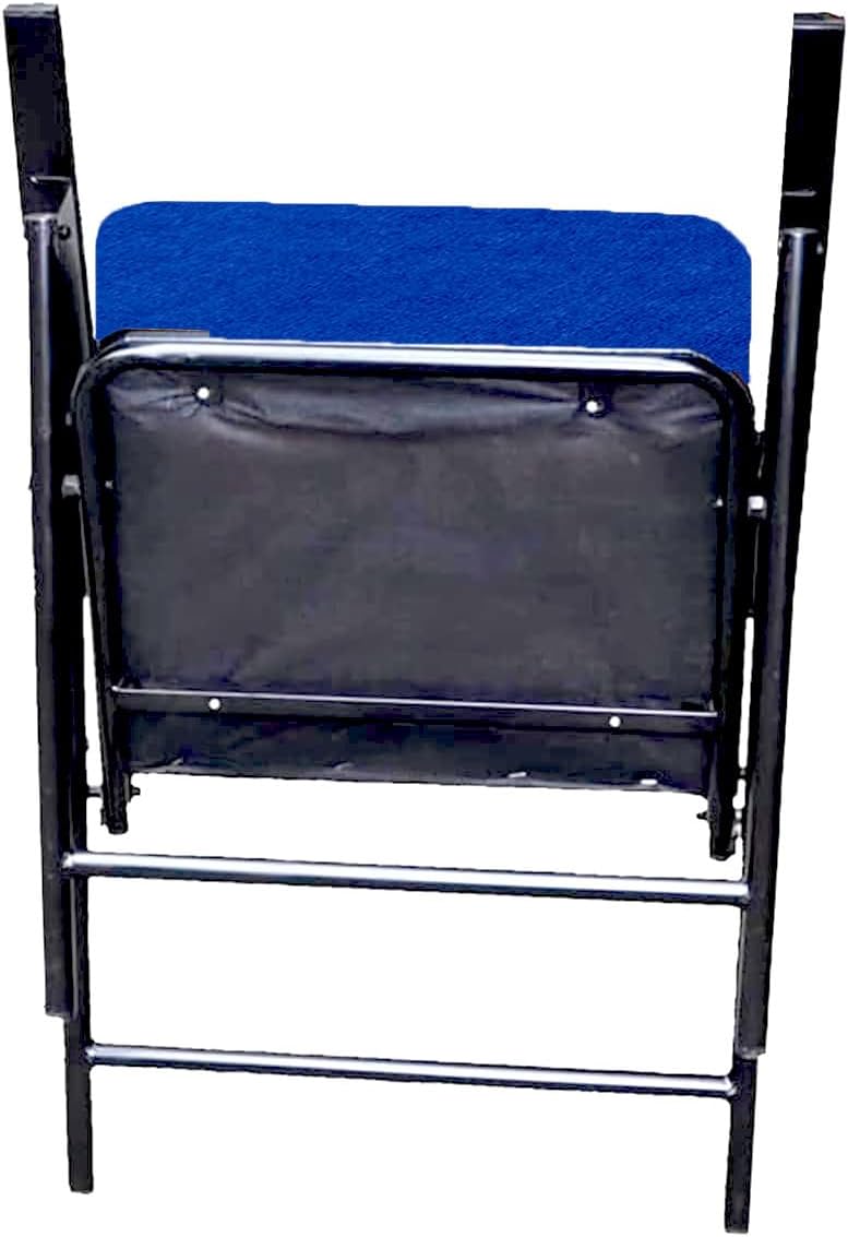 Spacecrafts® Folding Cushion Study Chair | Space Saving | Desk Chair | Powder Coated with Cushion | Blue Color (without WRITING PAD)