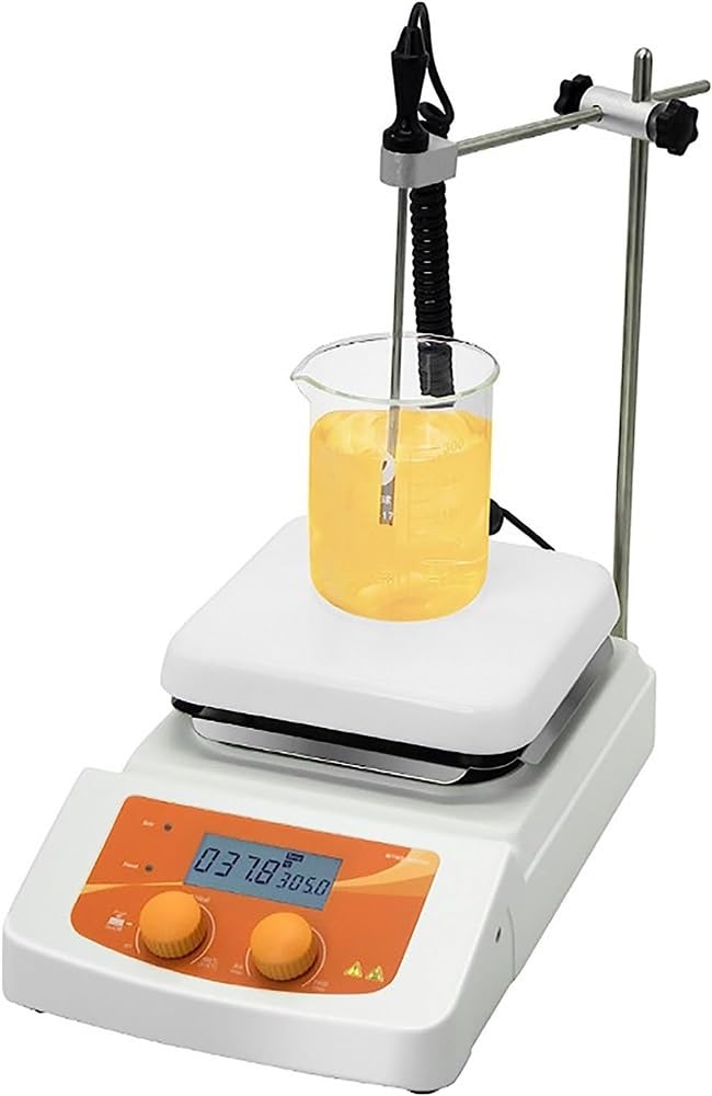 Led Digital Hotplate Magnetic Stirrer Hot Plate with Ceramic Coated, 380℃ Magnetic Mixer with Over Temperature Protection, 5L Stirring Capacity, 1500Rpm, for Laboratory, Home, Teaching