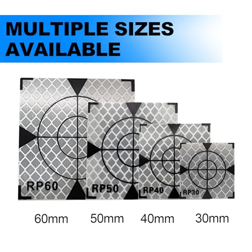 Image of 30X30MM 100PCS Reflector Targets for Total Stations Paste Up Reflector, Survey Target Mark with Black Triangle Reflective Sheet for Total Stations,White