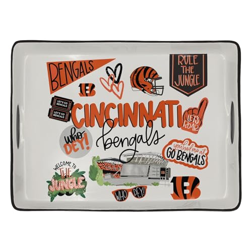 Proformance Home NFL Cincinnati Bengals Loco Fan Large Serving Tray w/Handles