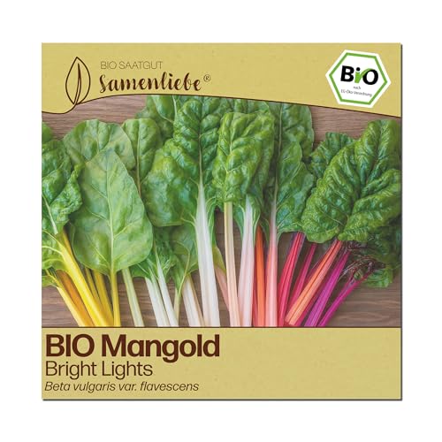 Samenliebe BIO Mangold Samen | Regenbogenmangold Bright Lights - bunt & winterhart - samenfestes BIO Saatgut