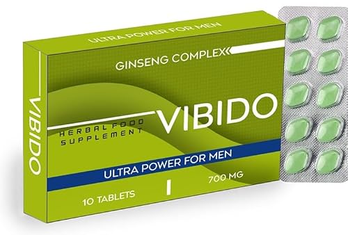 Image of VIBIDO 700mg | Stronger | Longer | Harder | Performance | Extra Strength Enhancing, Stamina Endurance Booster Supplement Pills for Men | 10 Ginseng Tablets
