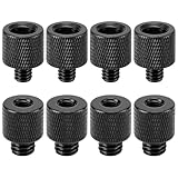 SHENLIU 8 Stück Gewindeadapter Aluminiumlegierung, 3/8“ auf 1/4“ Mikrofonständer Adapter Gewindeadapter Stativ Schraube Adapters für Stativ Kamera Mikrofonständer Lampenstative Monitor Kamerastative