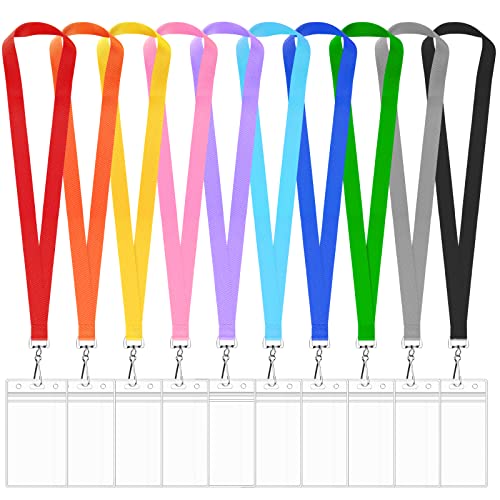 10 Pack Cruise Lanyard With Waterproof Id Card Holder, Colorful Durable Lanyard With Id Badge Card Holder For Carnival, Cruises, Event (Assorted Rainbow 10 Colors) #TOP29